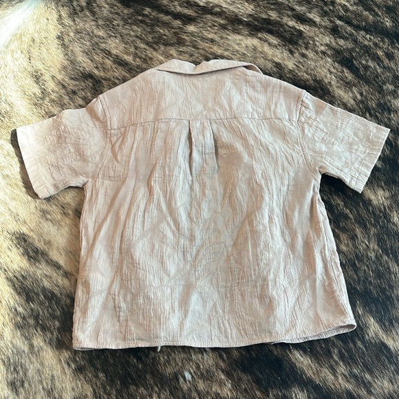 ZARA kids button down shirt sleeves embossed collared shirt - Picture 5 of 5